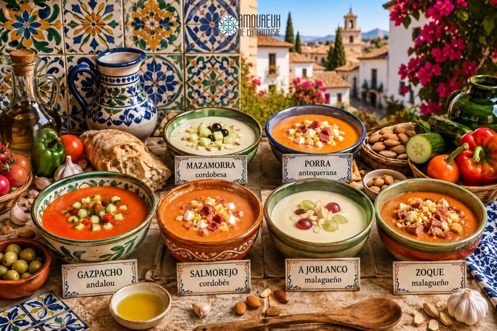 soupes froides andalouses recettes gazpacho salmorejo ajoblanco mazamorra