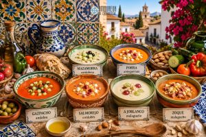soupes froides andalouses recettes gazpacho salmorejo ajoblanco mazamorra